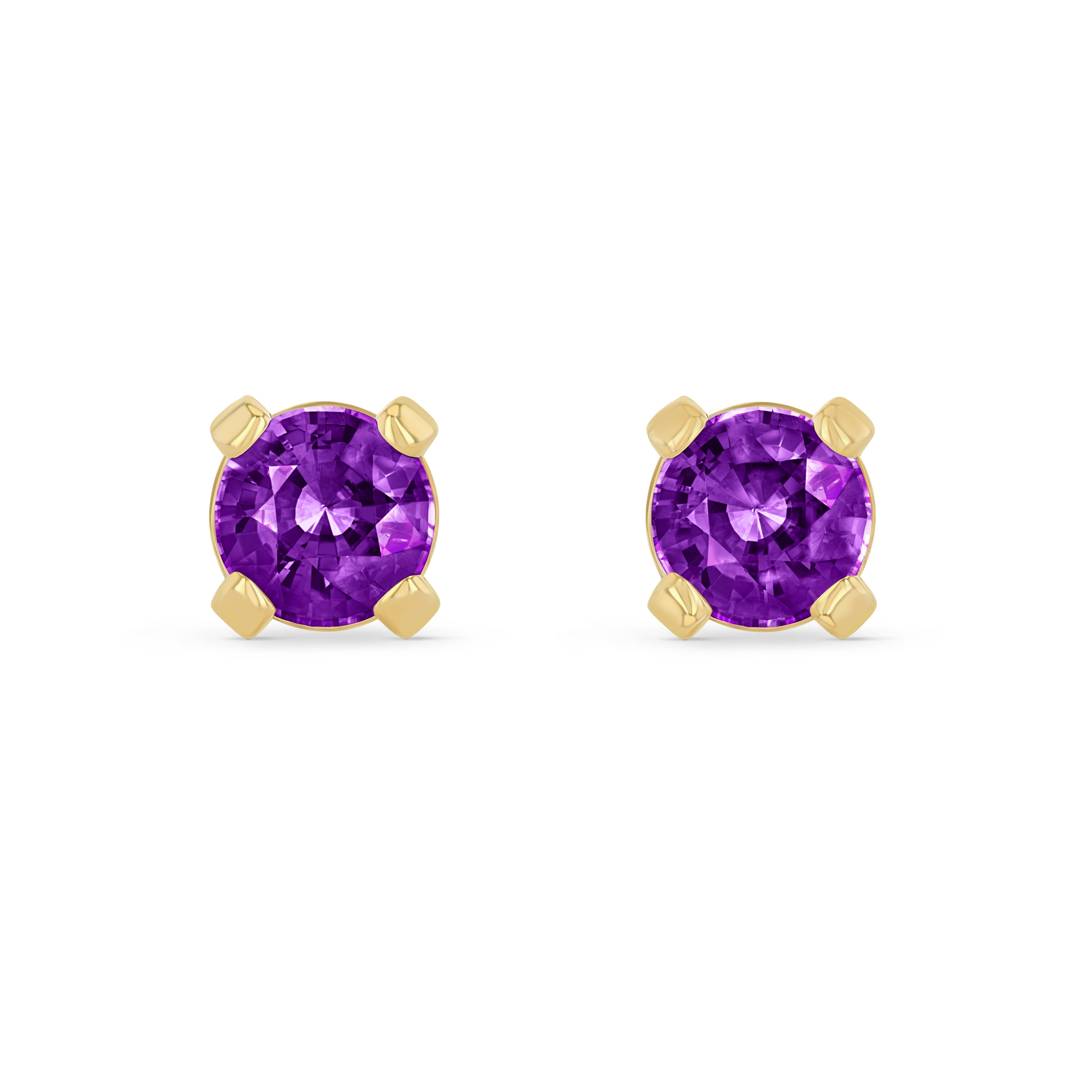 Amethyst Round Elemental Earrings