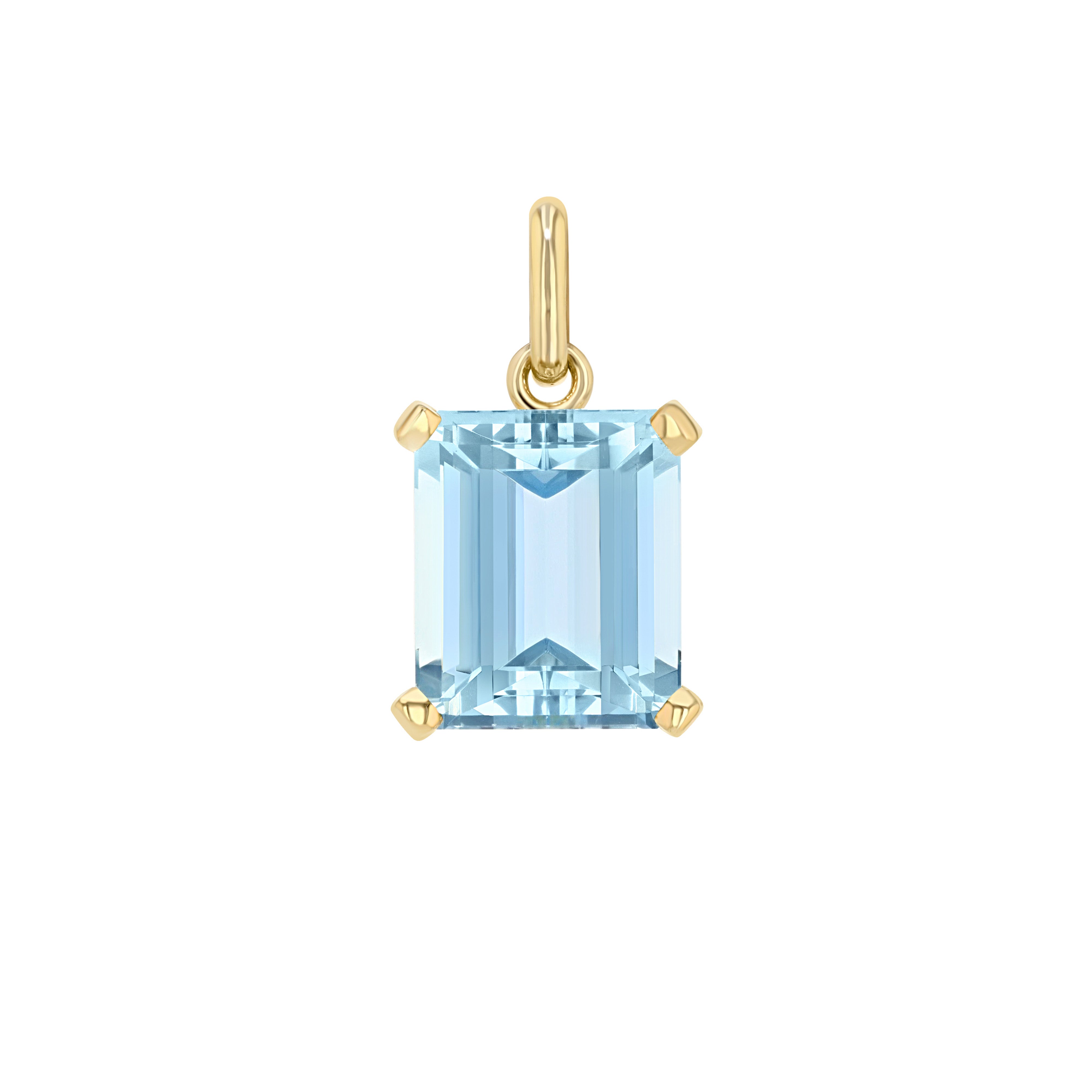 Aquamarine Emerald Cut Elemental Pendant