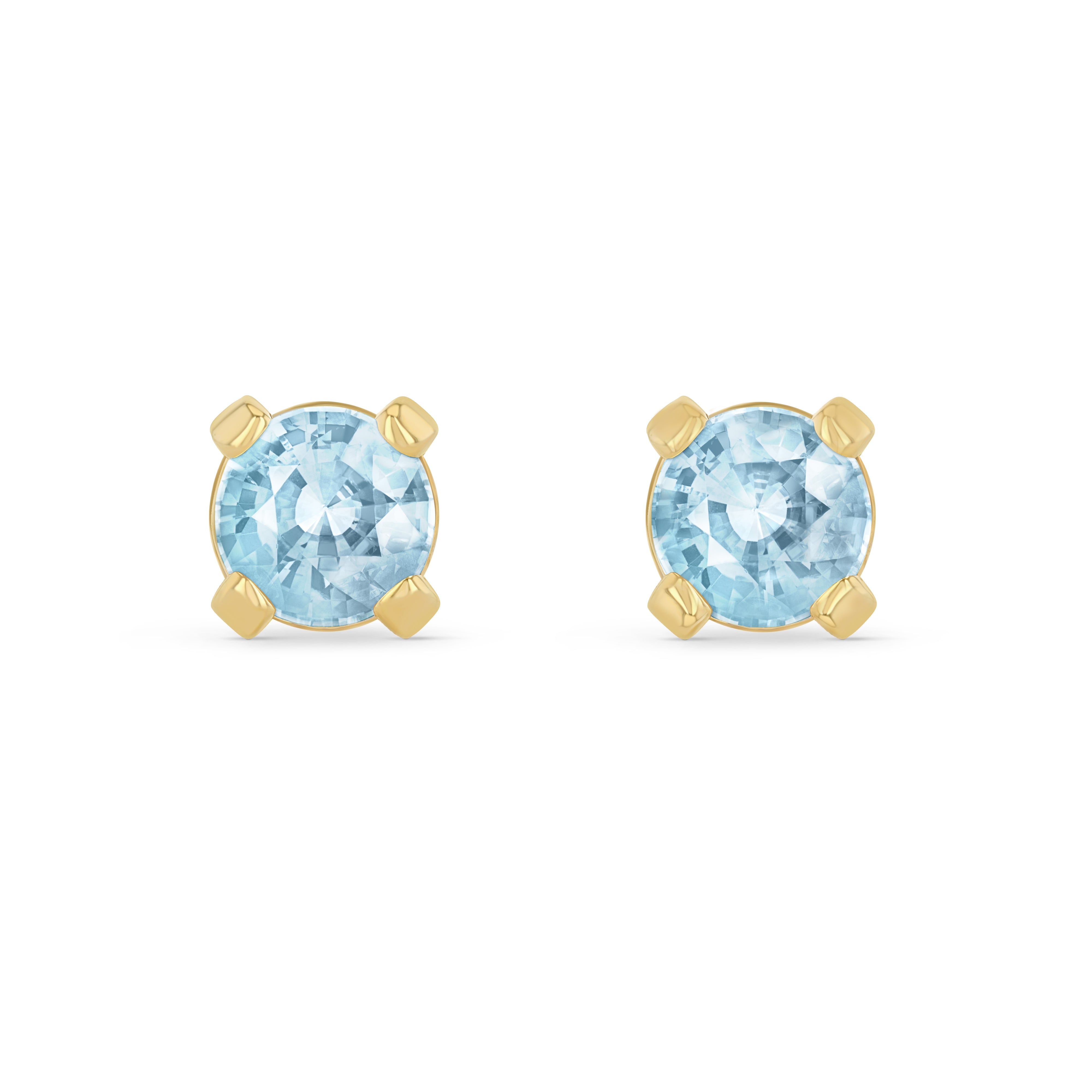 Aquamarine Round Elemental Earrings