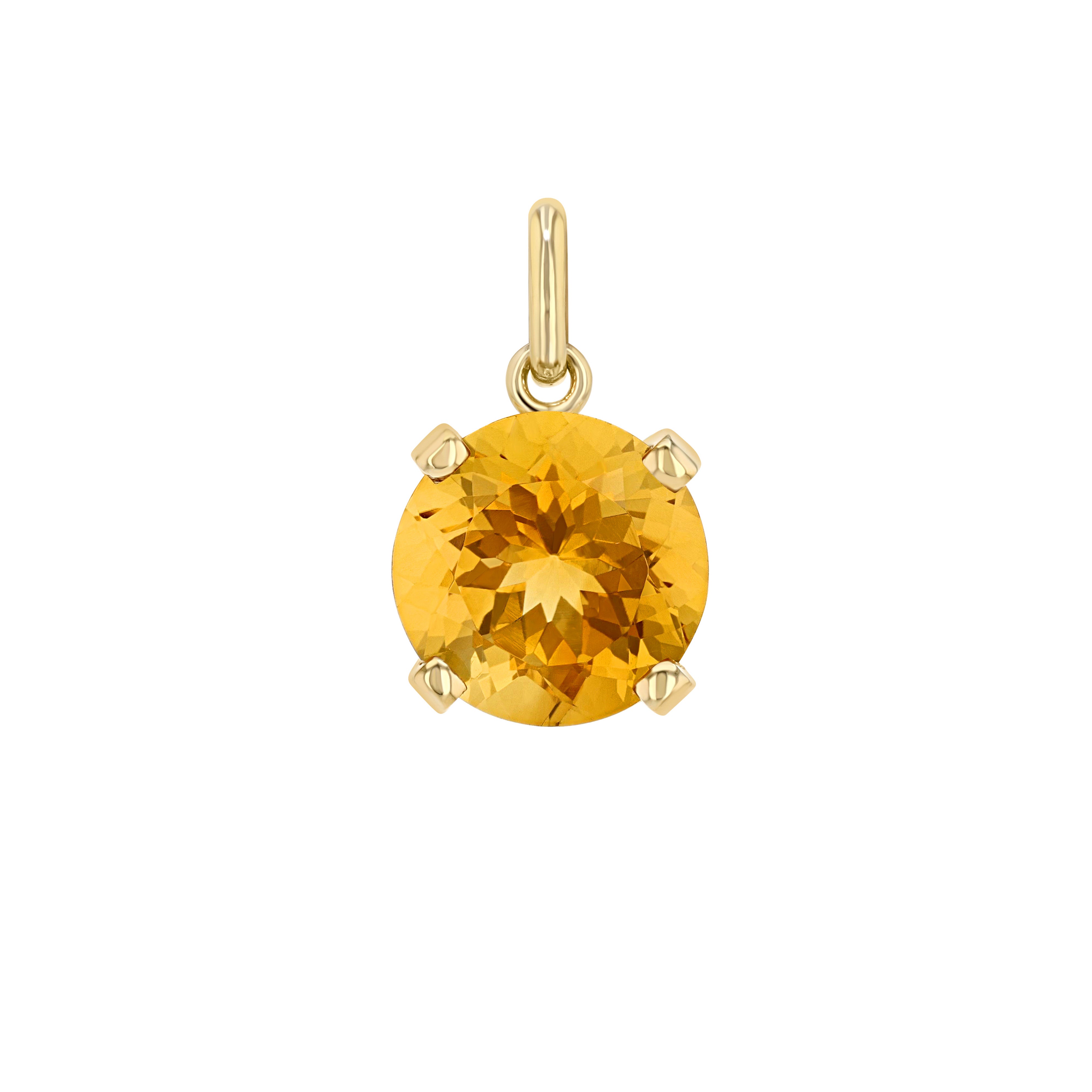 Citrine Round Elemental Pendant