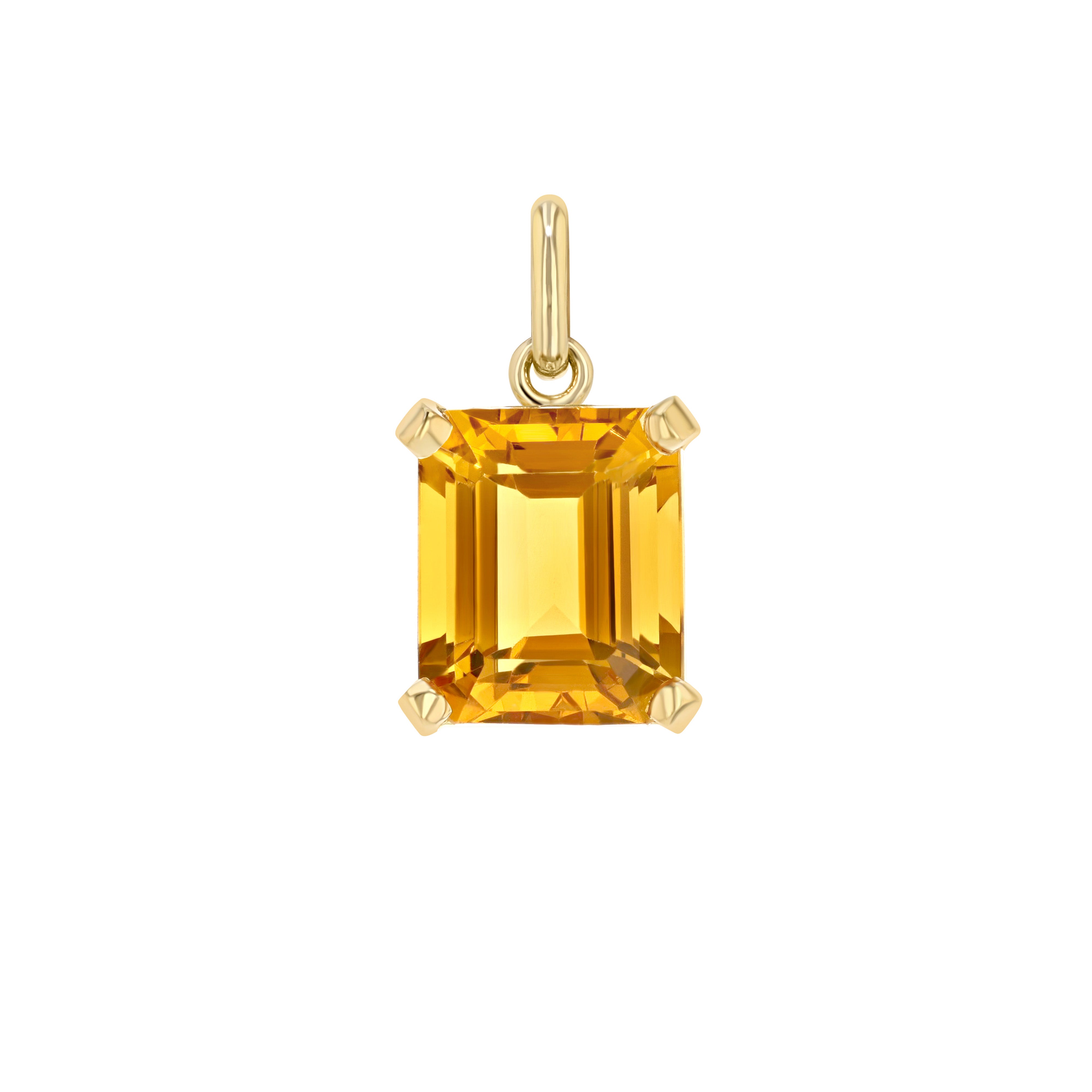 Citrine Emerald Cut Elemental Pendant