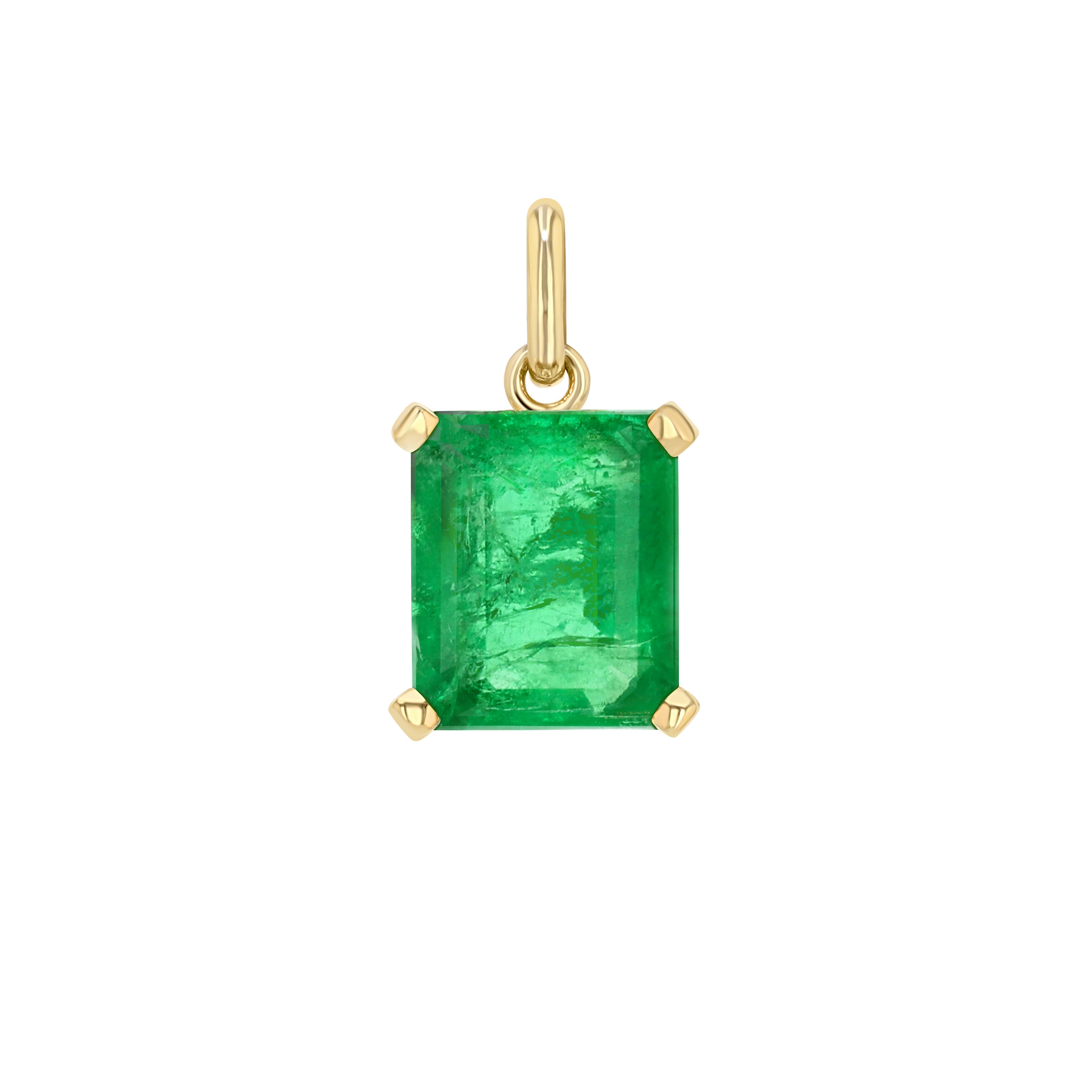 Emerald Emerald Cut Elemental Pendant