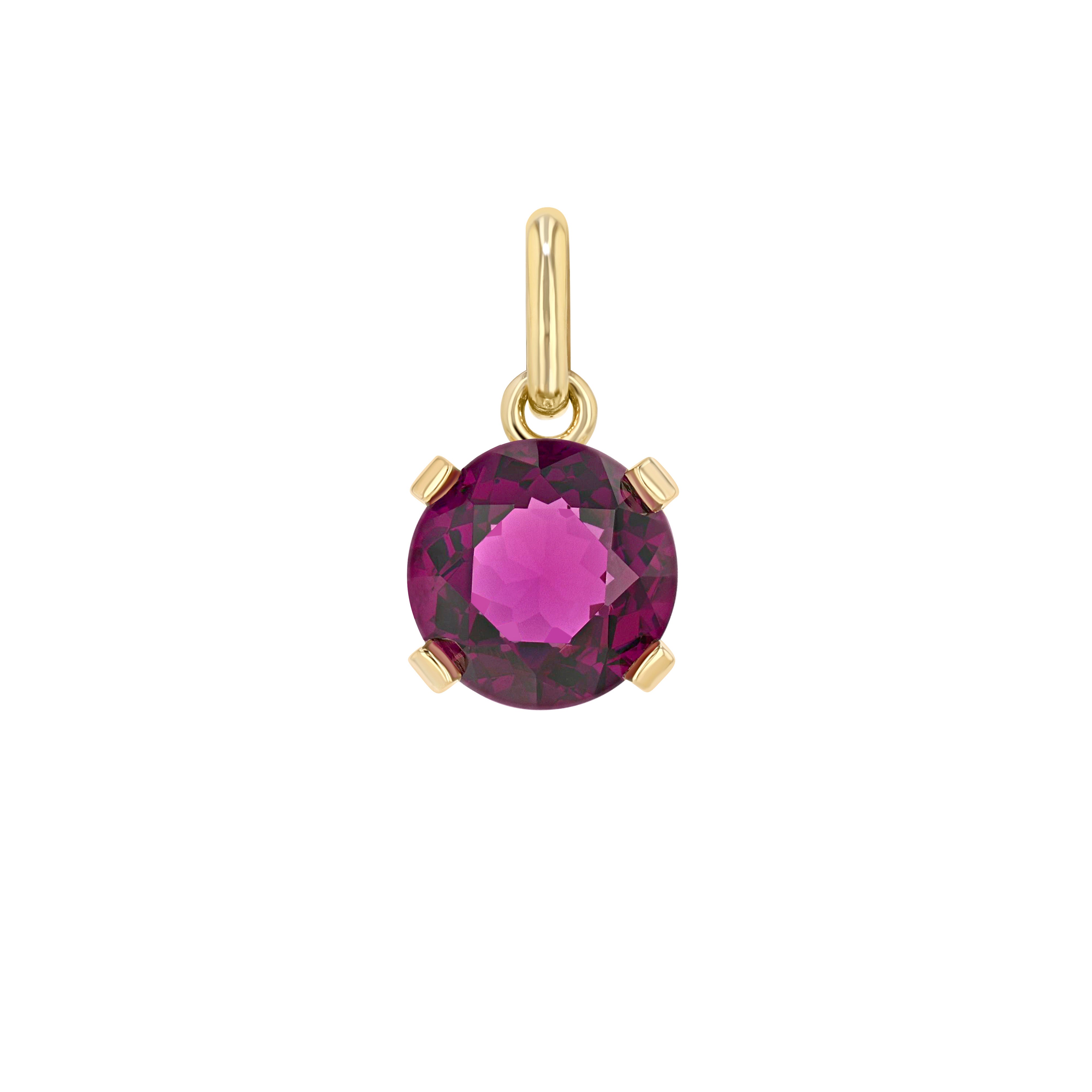 Purple Garnet Round Elemental Pendant