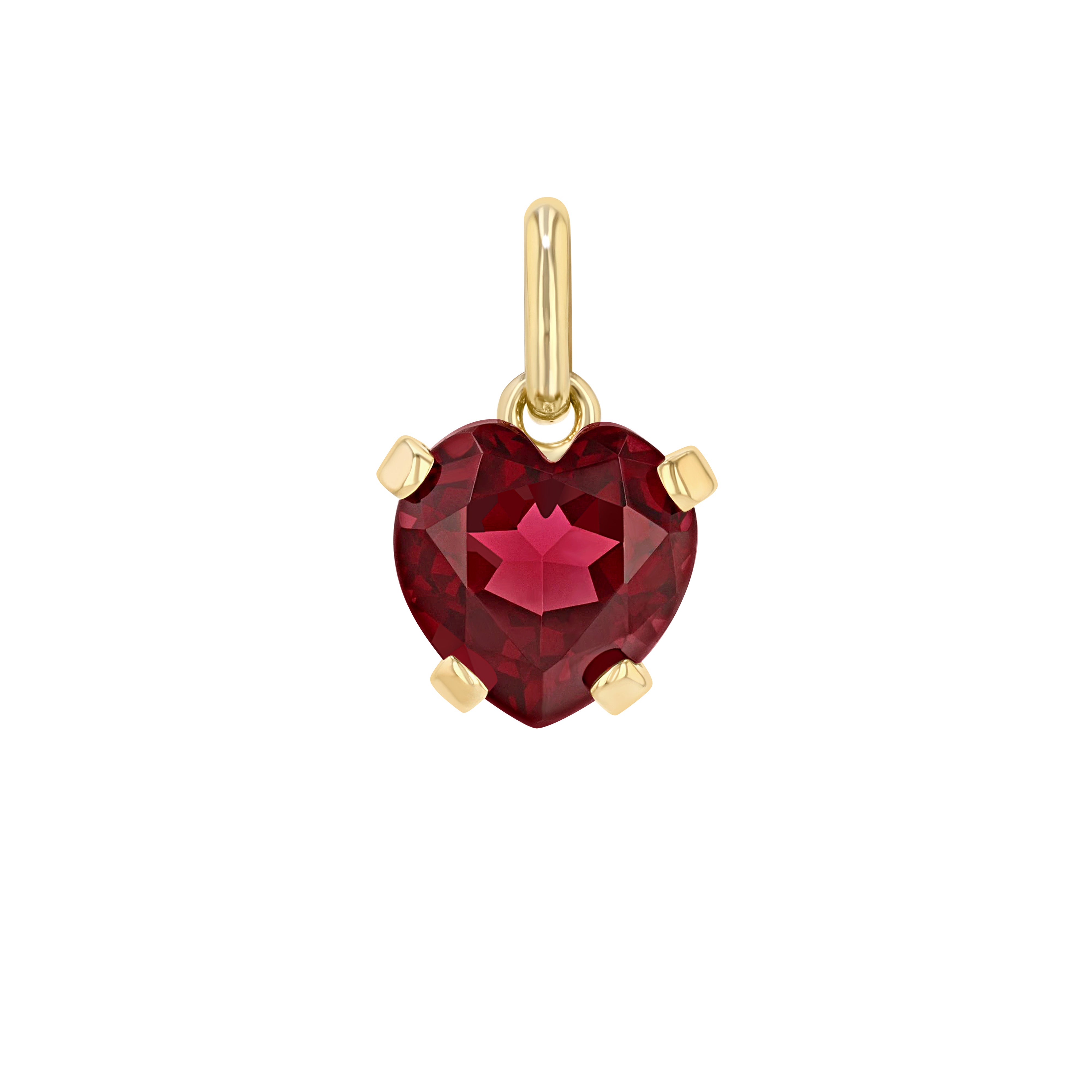 Red Garnet Heart Elemental Pendant