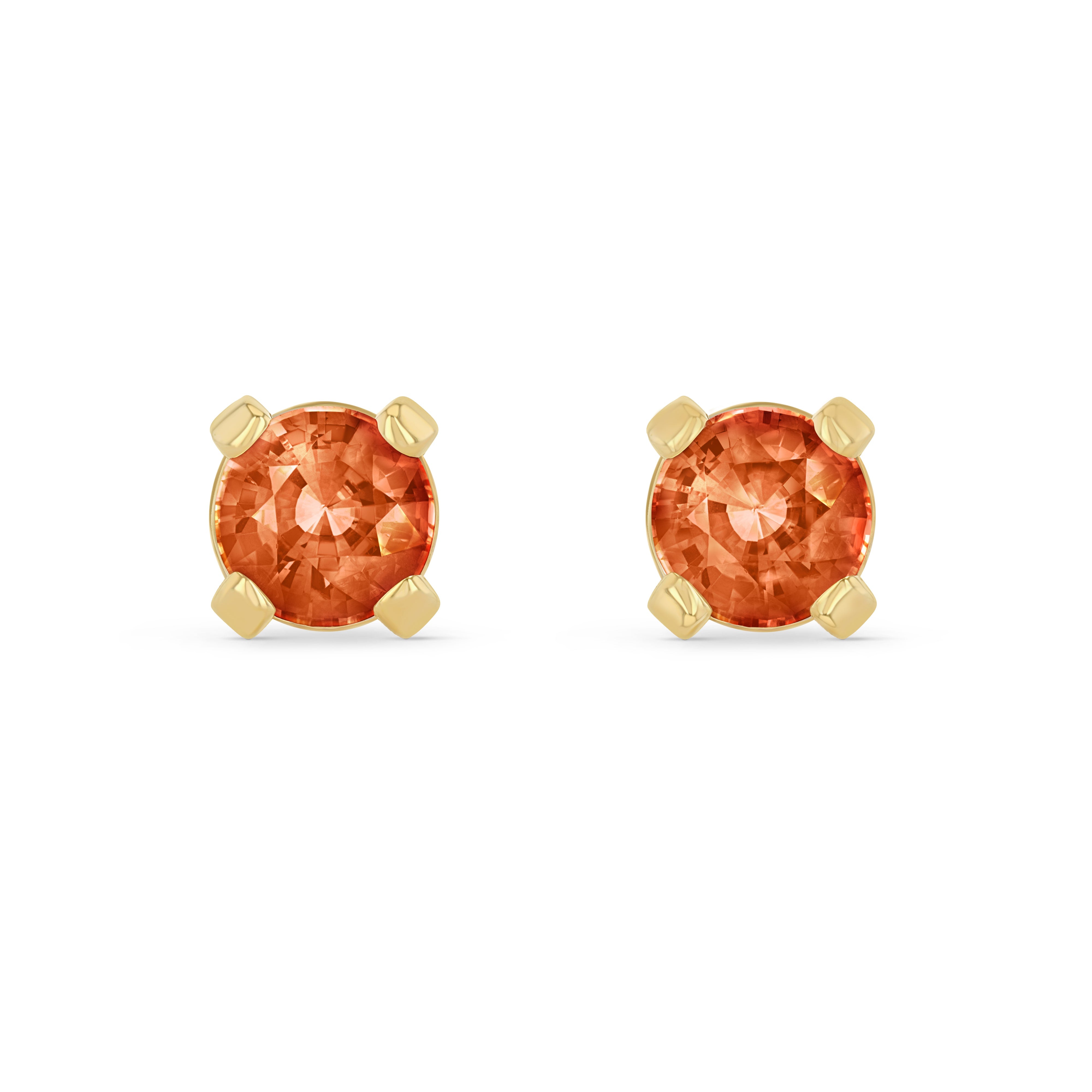 Orange Garnet Round Elemental Earrings