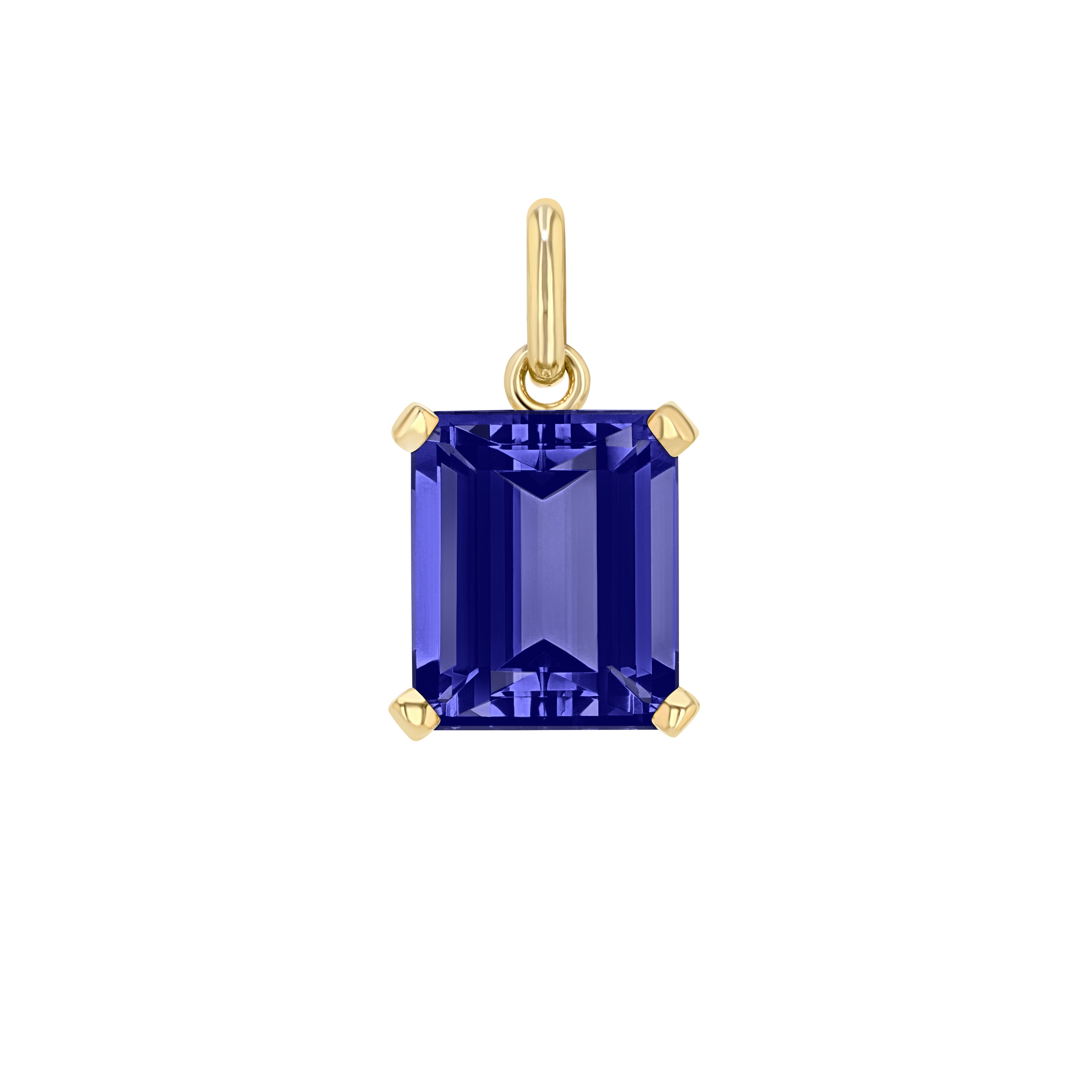 Iolite Emerald Cut Elemental Pendant