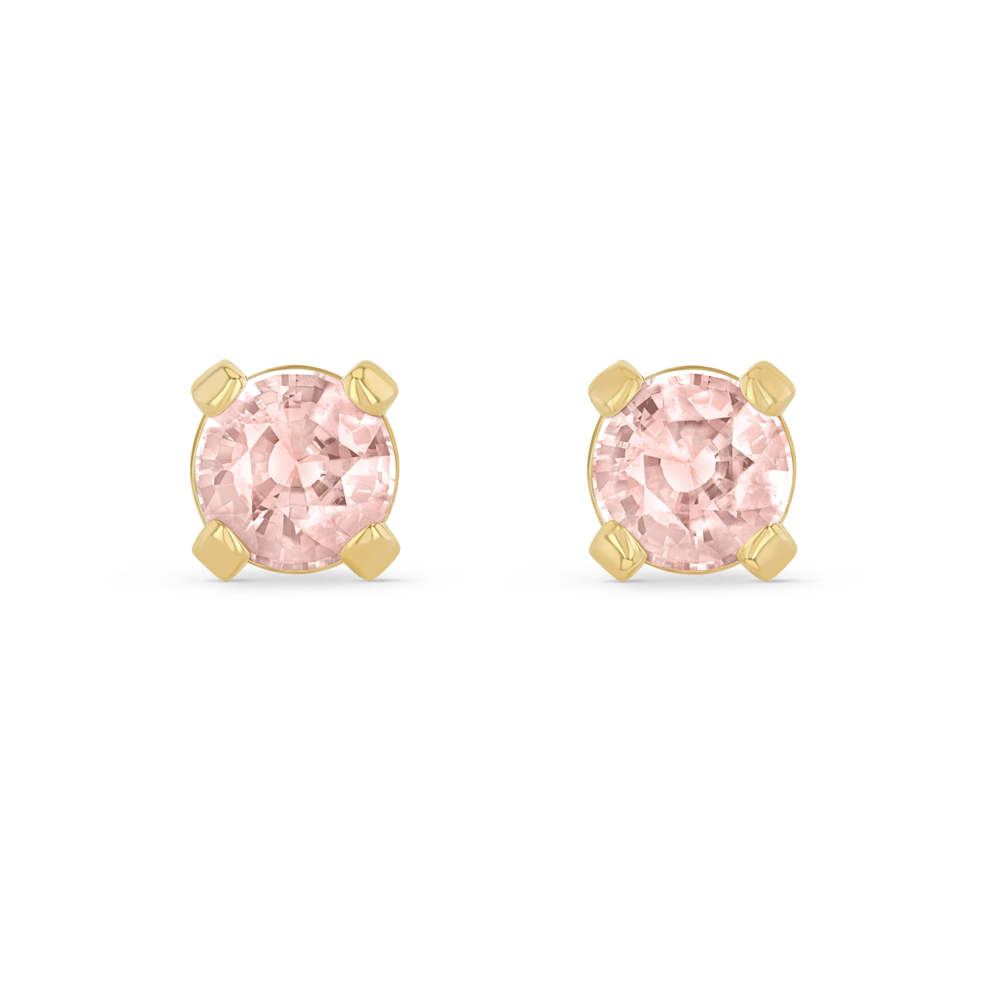 Morganite Round Elemental Earrings