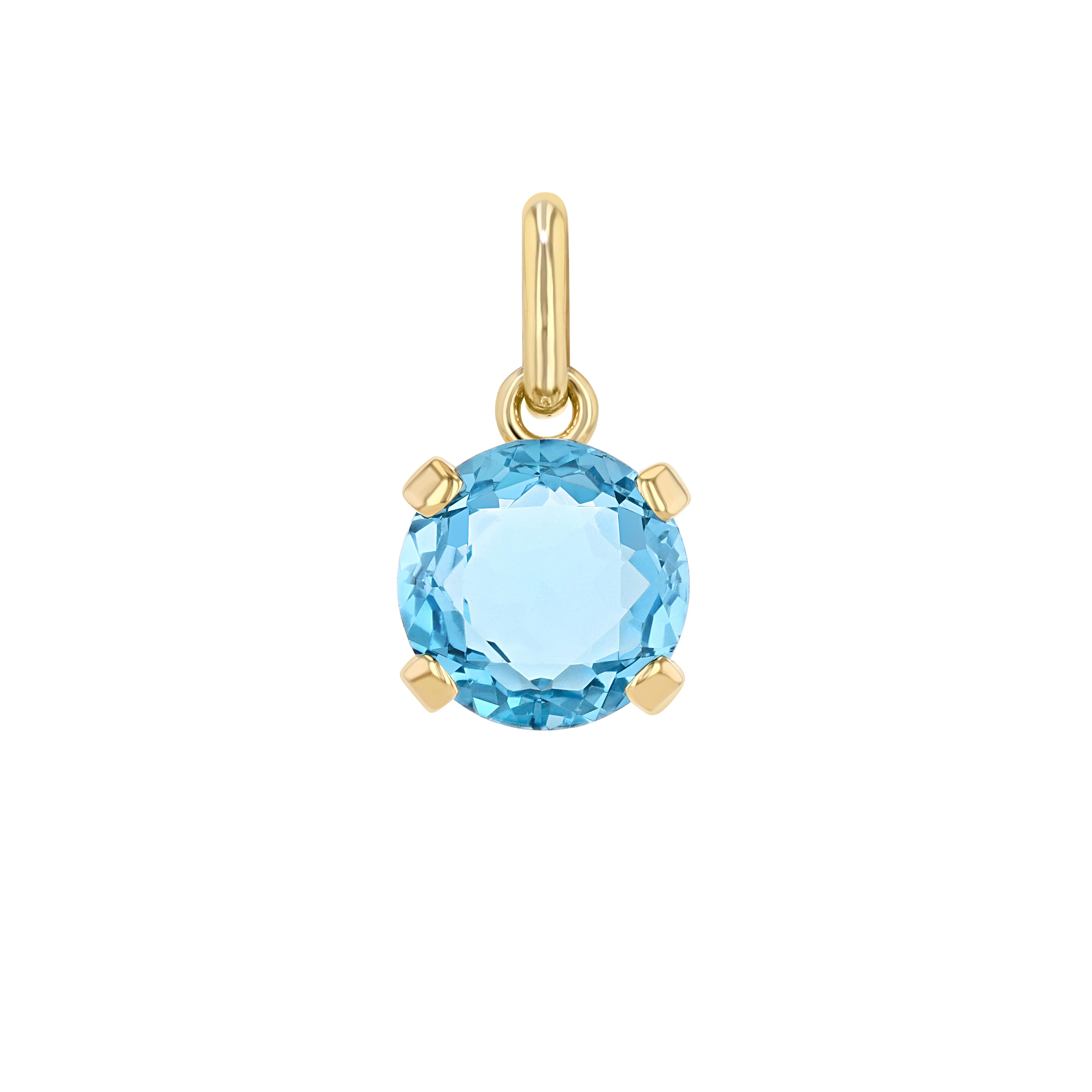 Blue Topaz Round Elemental Pendant