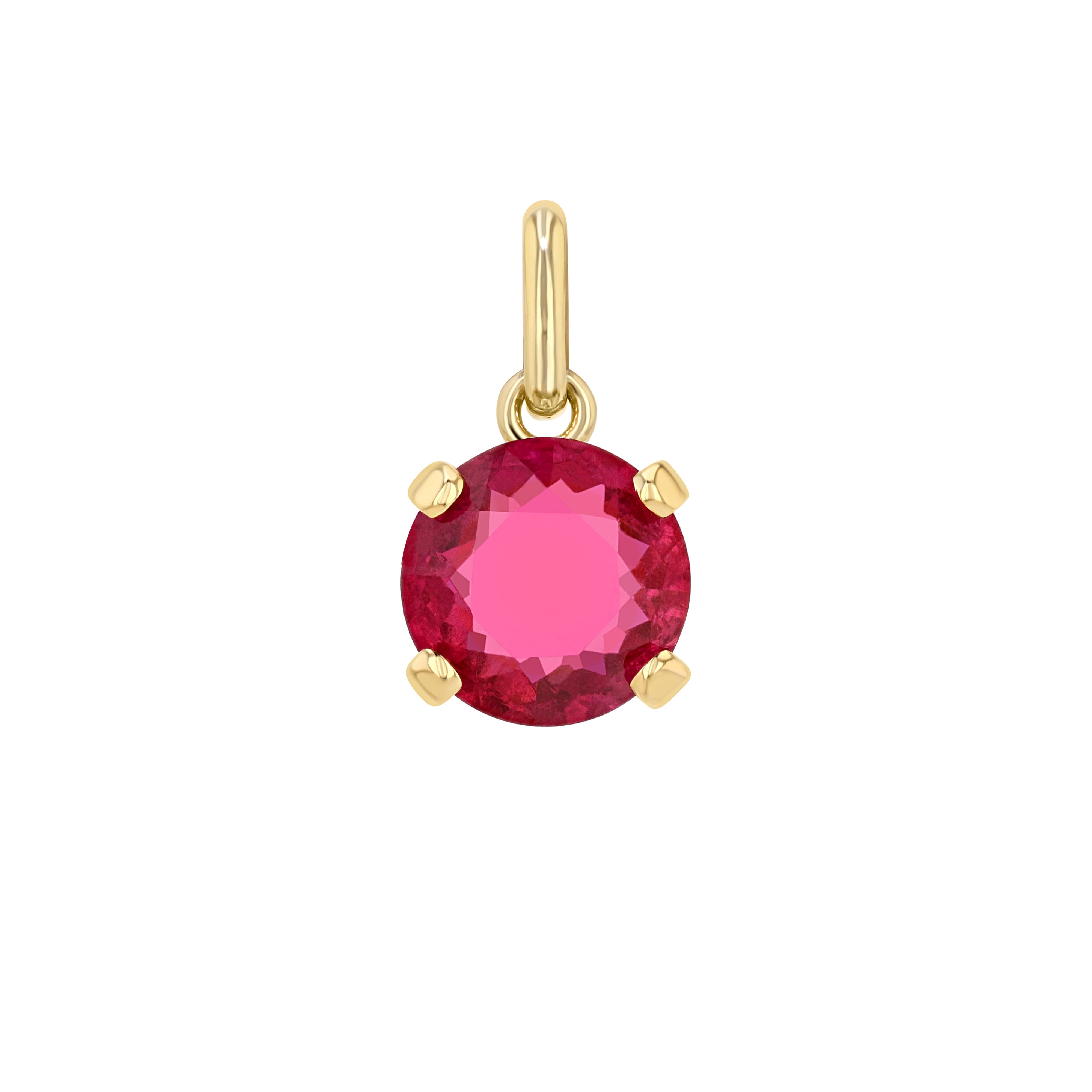 Pink Tourmaline Round Elemental Pendant