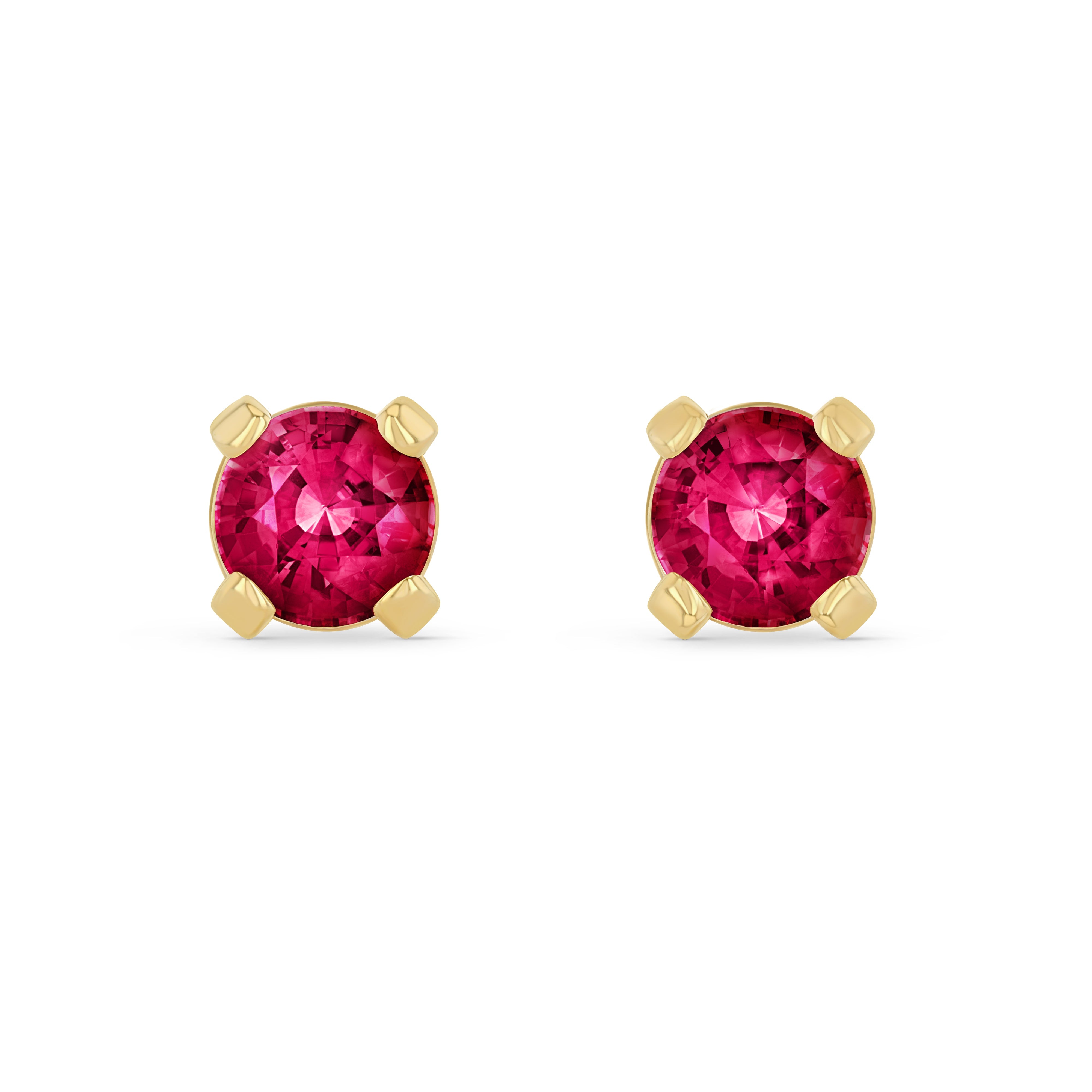 Pink Tourmaline Round Elemental Earrings