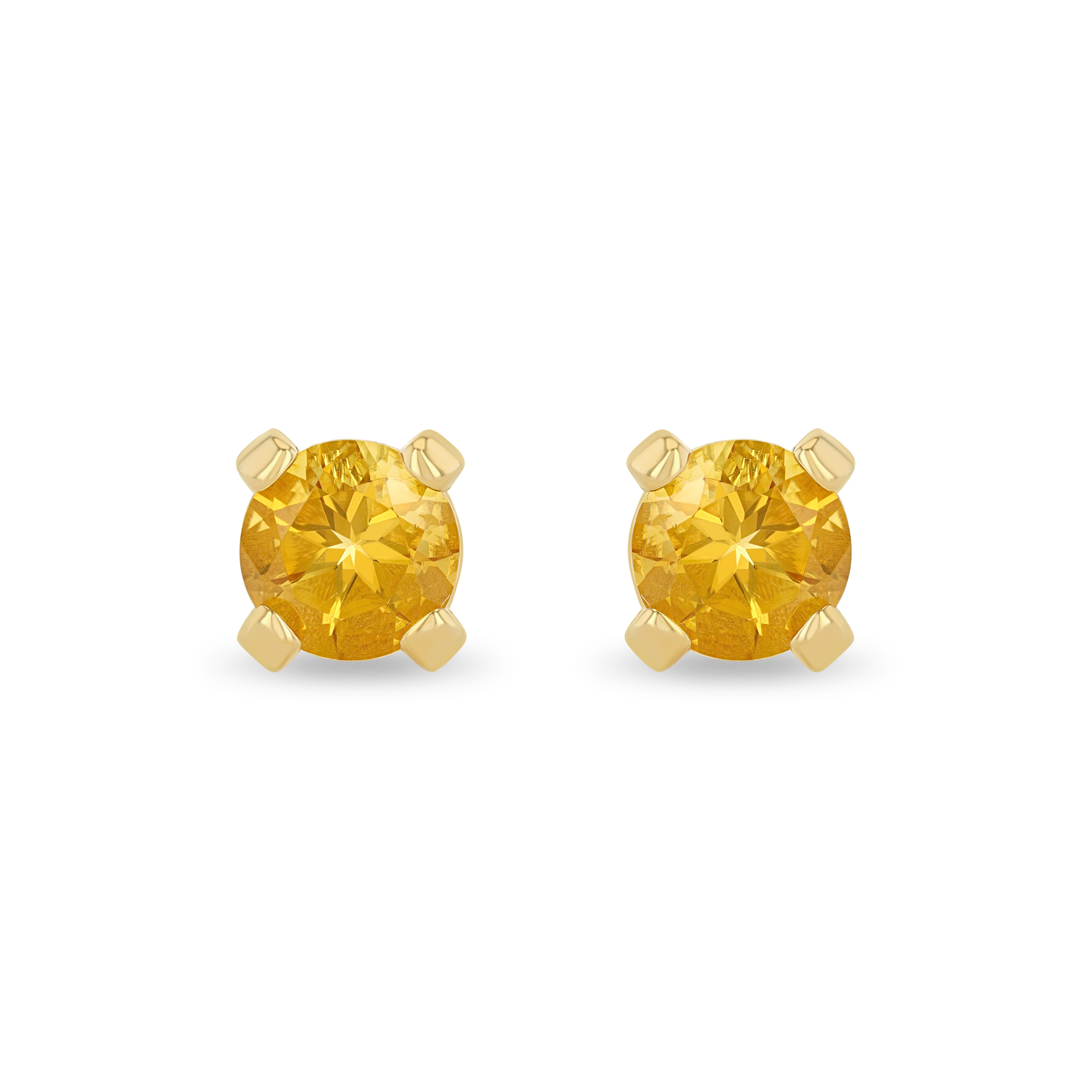 Citrine Round Elemental Earrings