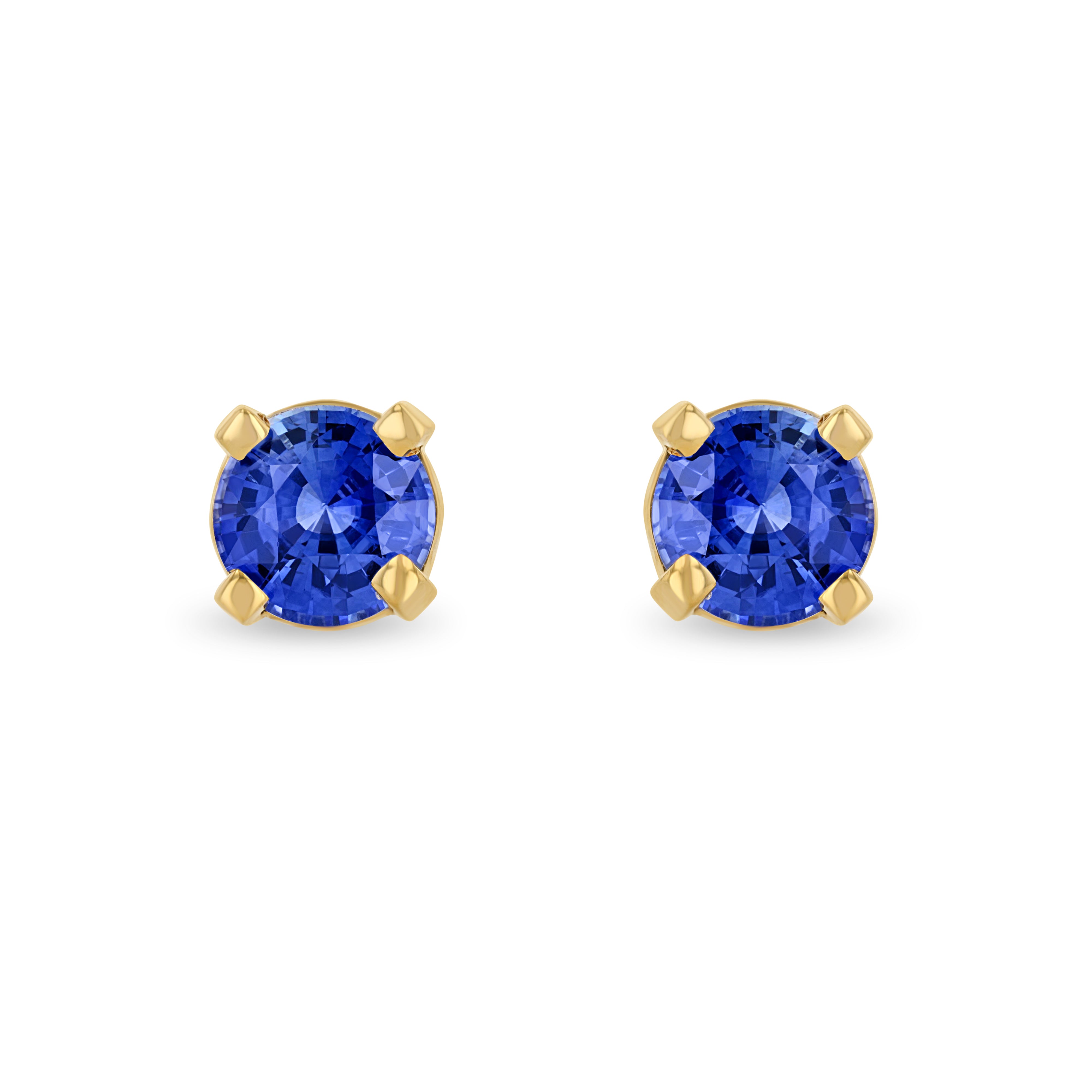 Blue Sapphire Round Elemental Earrings