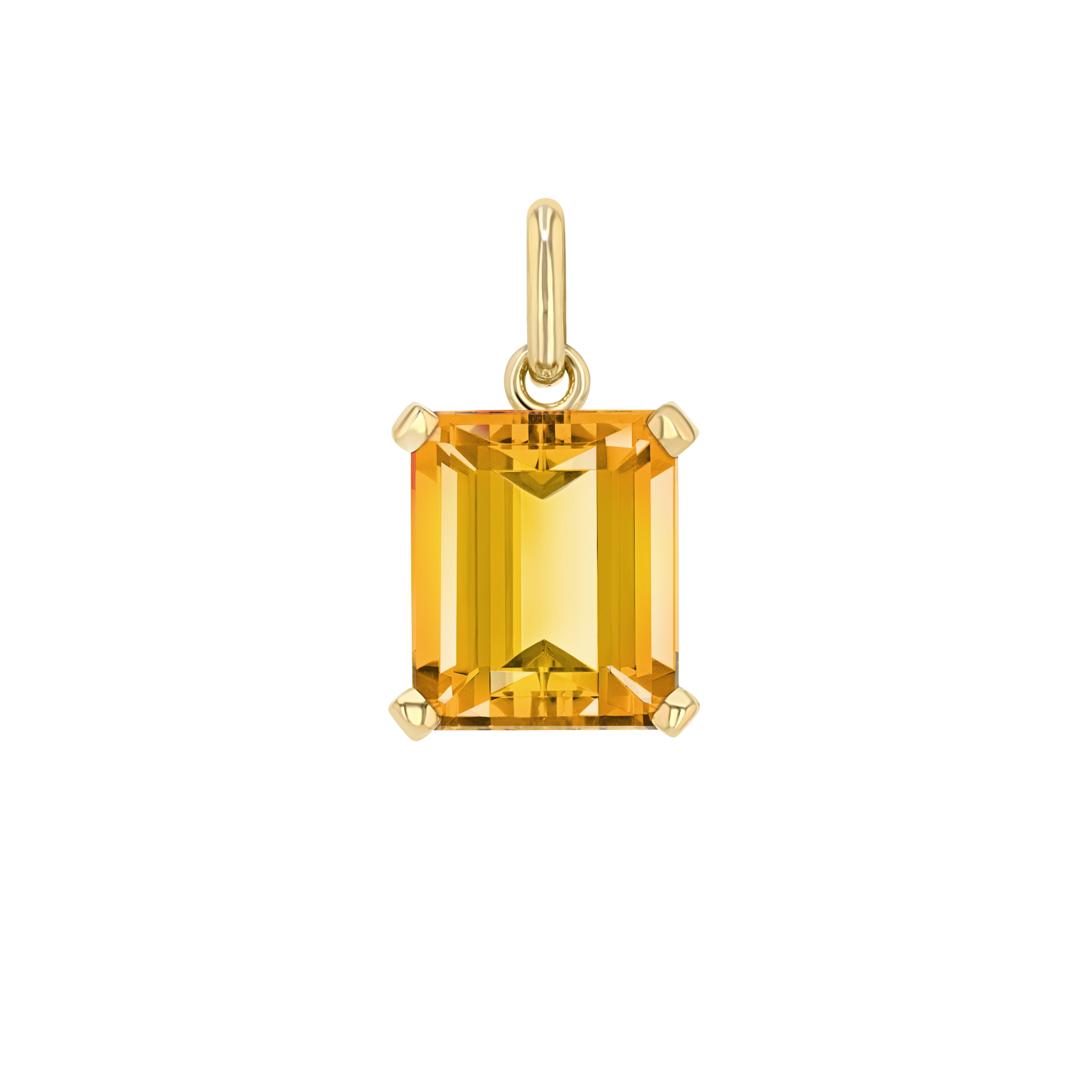 Yellow Sapphire Emerald Cut Elemental Pendant