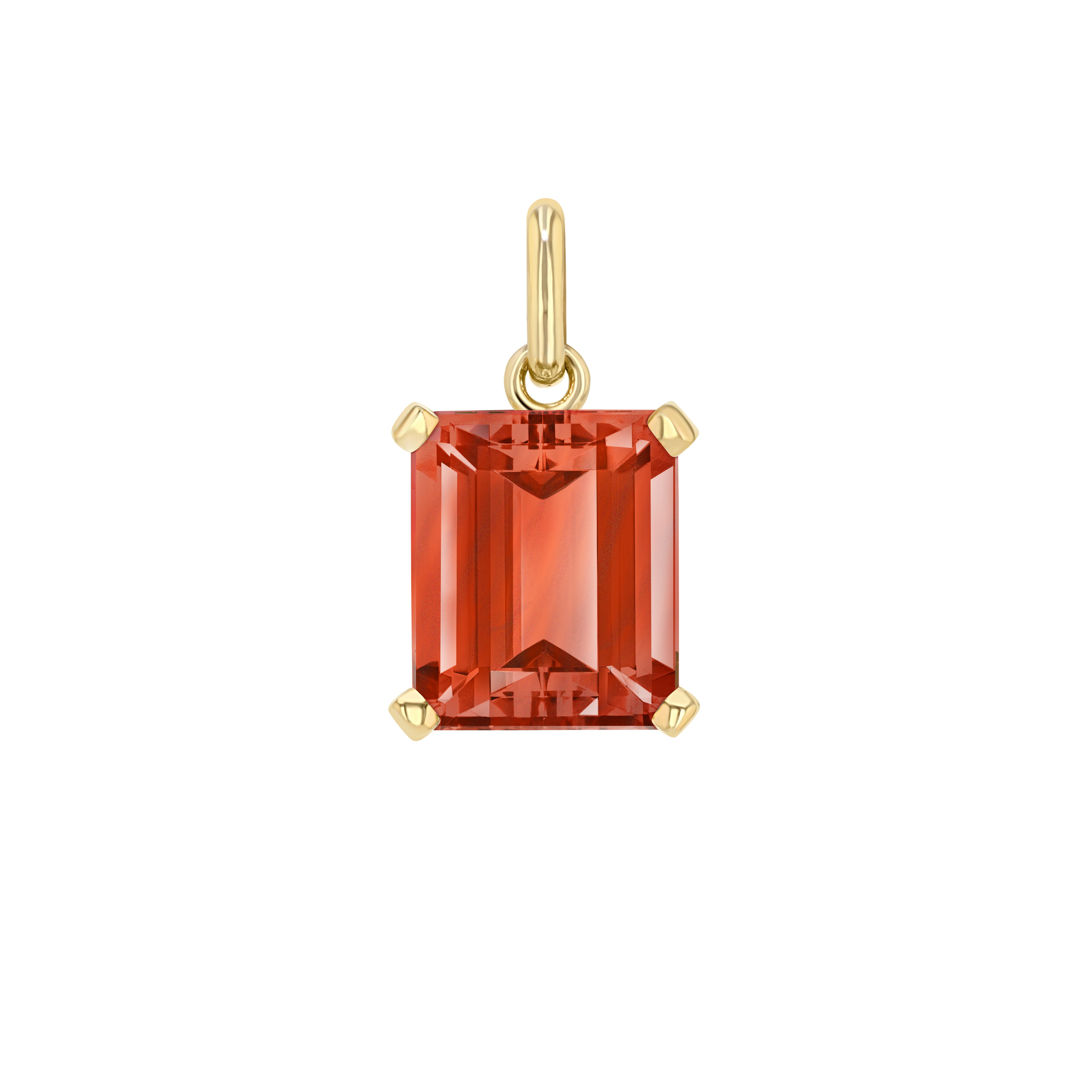 Sunstone Emerald Cut Elemental Pendant