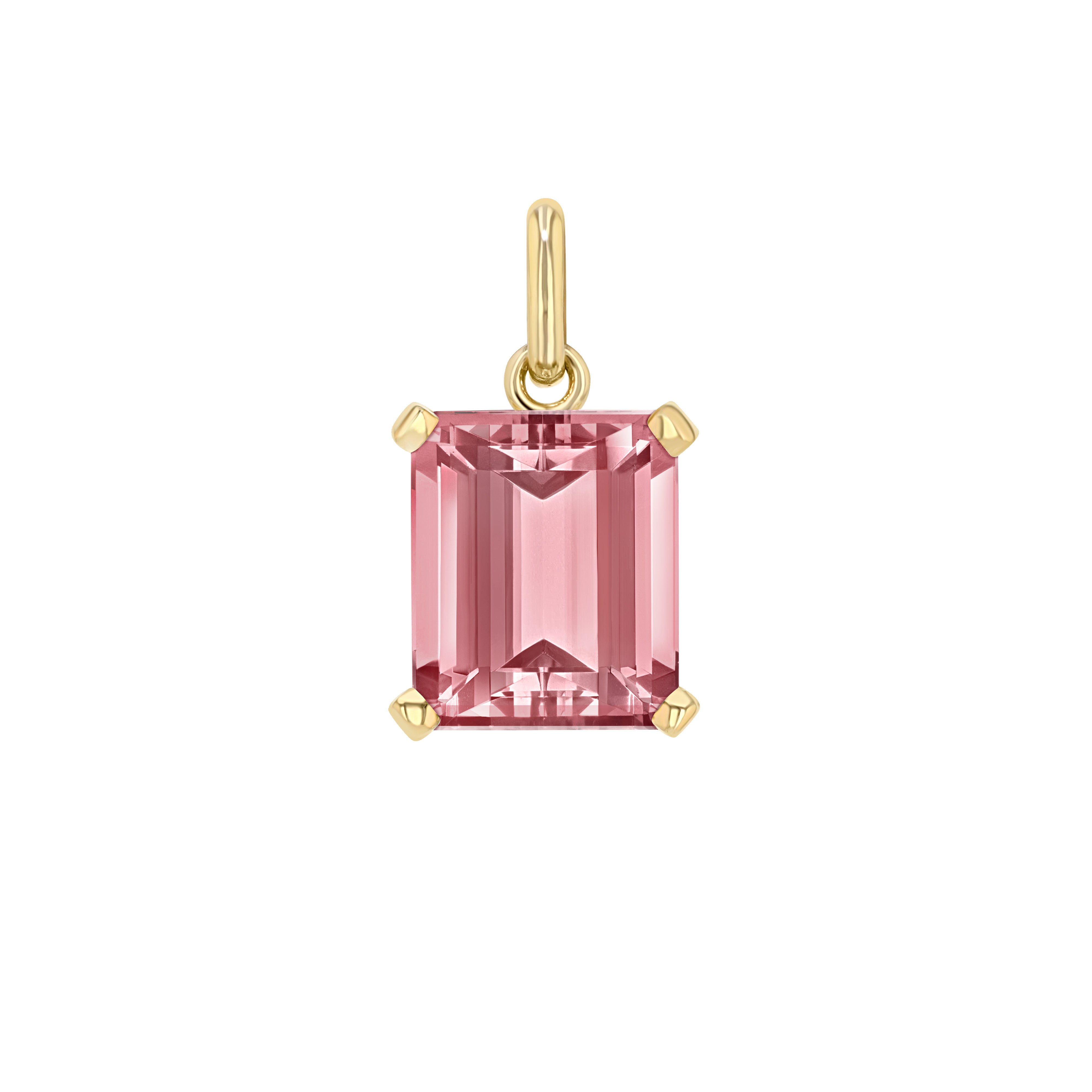 Pink Zircon Emerald Cut Elemental Pendant