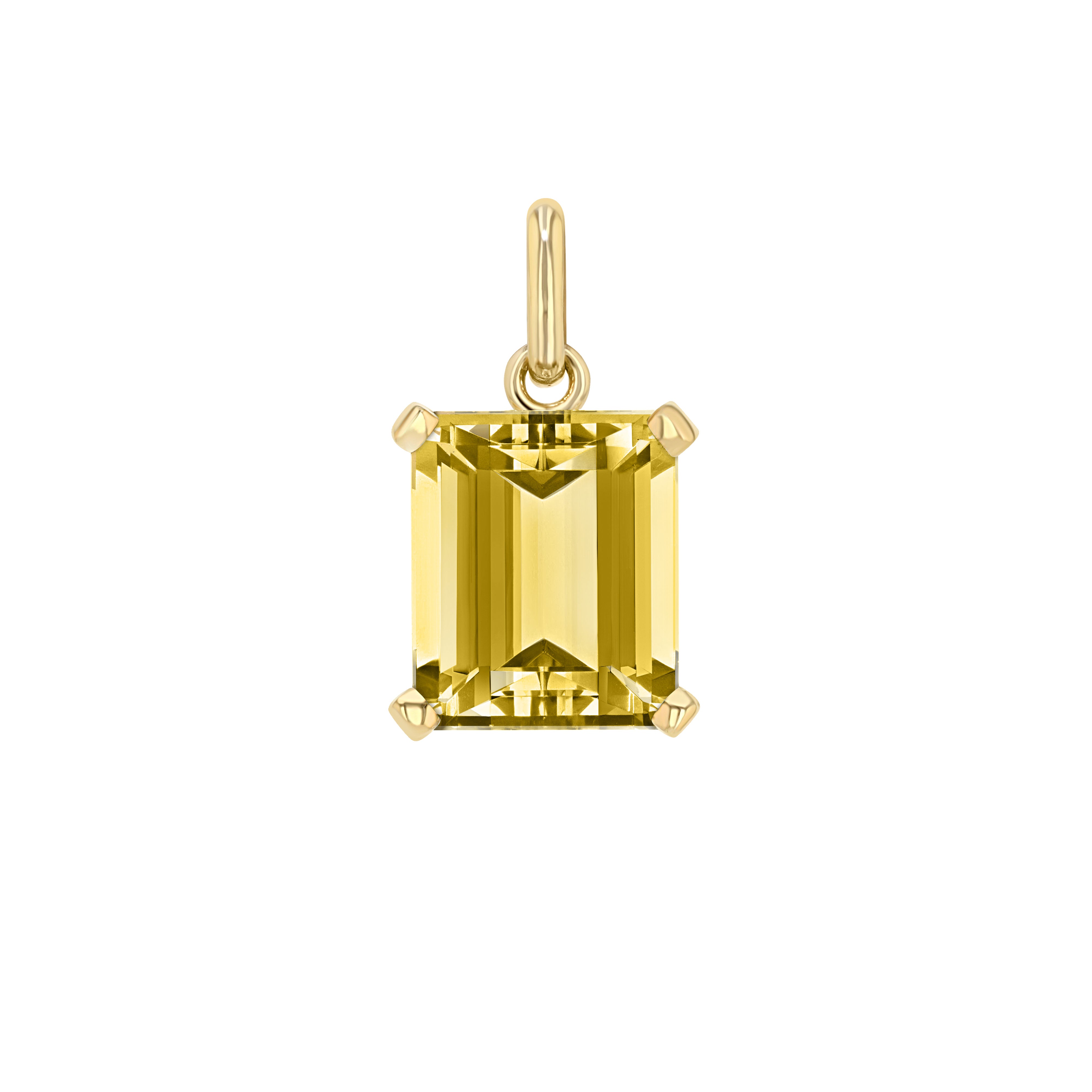 Yellow Zircon Emerald Cut Elemental Pendant